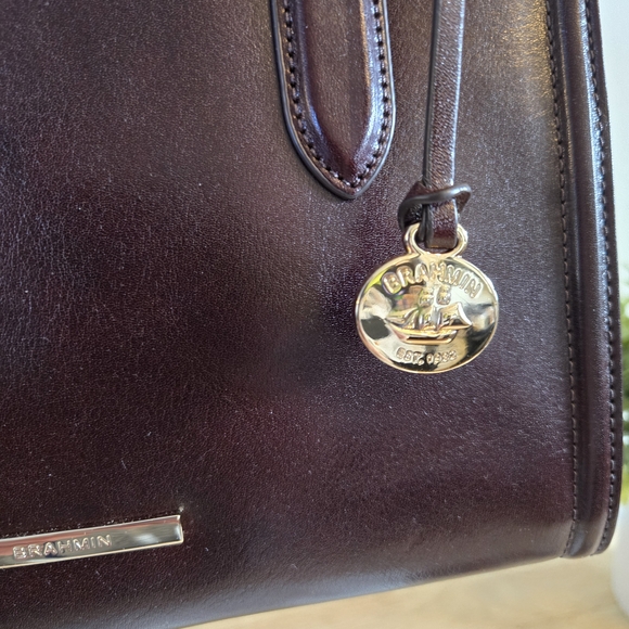 Brahmin Cami Satchel – Espresso Topsail Leather - Picture 3 of 7